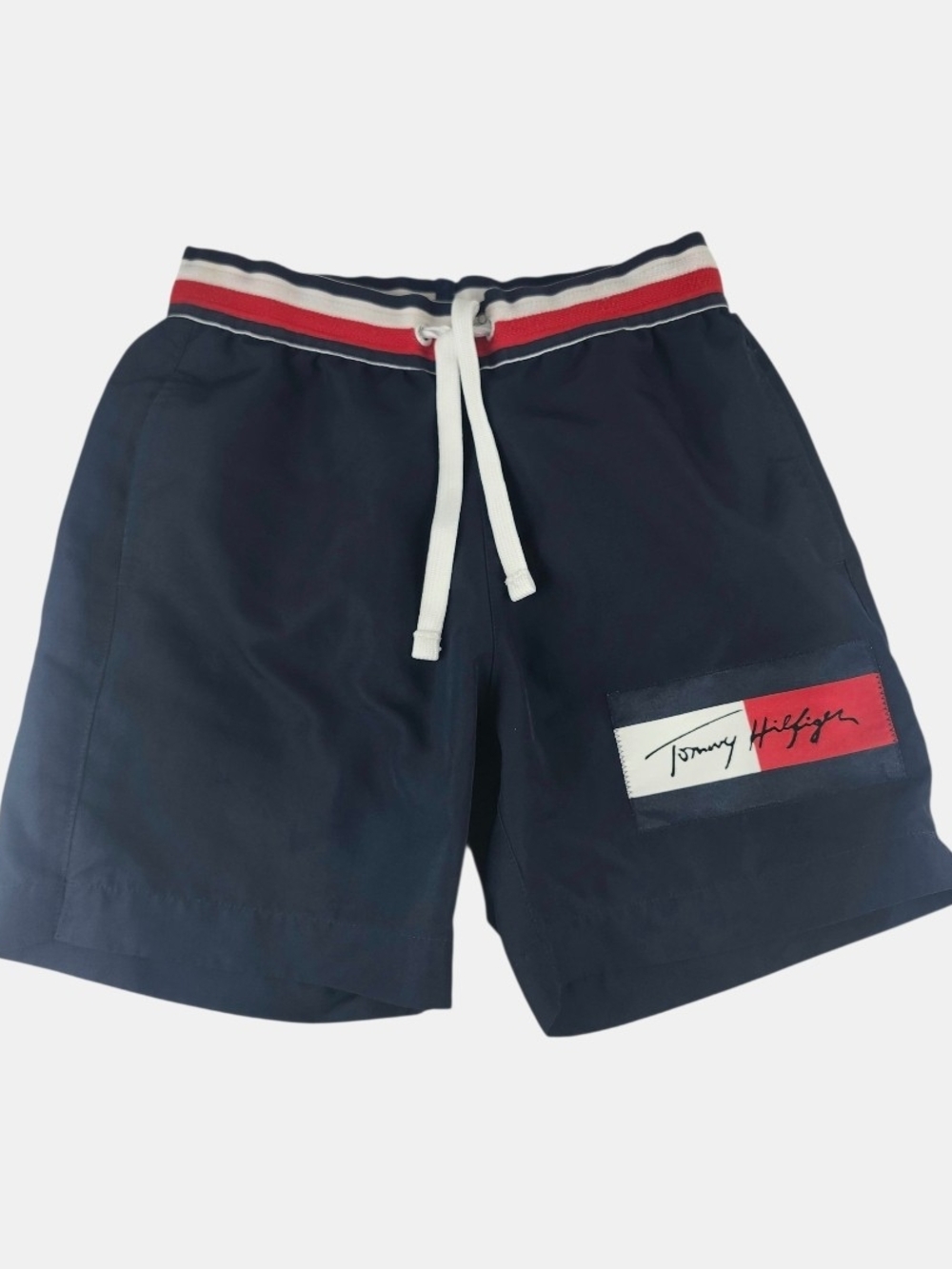 Tommy Hilfiger Navy Swim Trunks with Red & White Trim